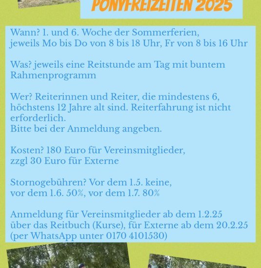Ponyfreizeit 2025 | © Reiterverein Bissingen e.V.