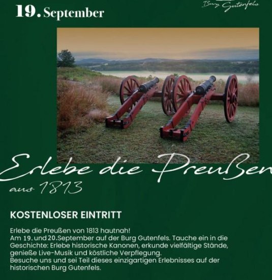 Flyer - Erlebe die Preußen | © Burg Gutenfels Flyer - Erlebe die Preußen | © Burg Gutenfels