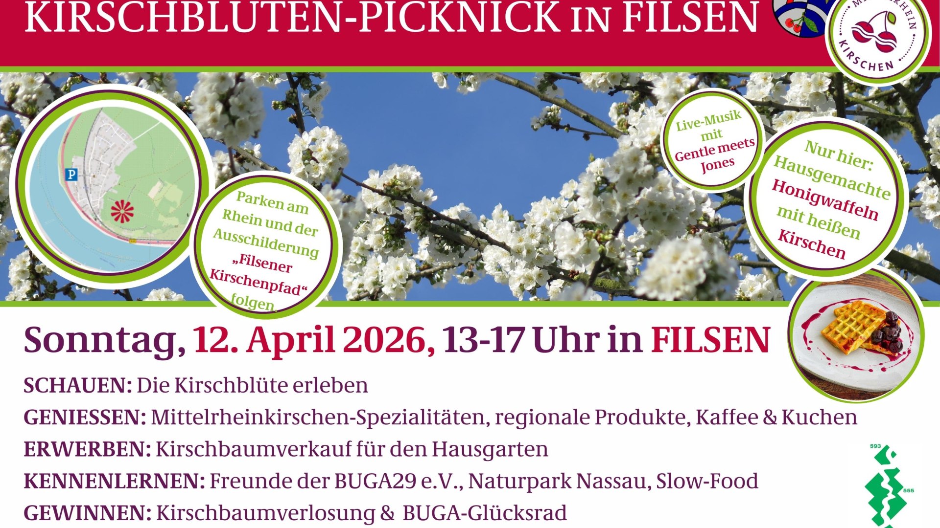 Plakat_Kirschbl&uuml;tenpicknick | &copy; Zweckverband Welterbe Oberes Mittelrheintal